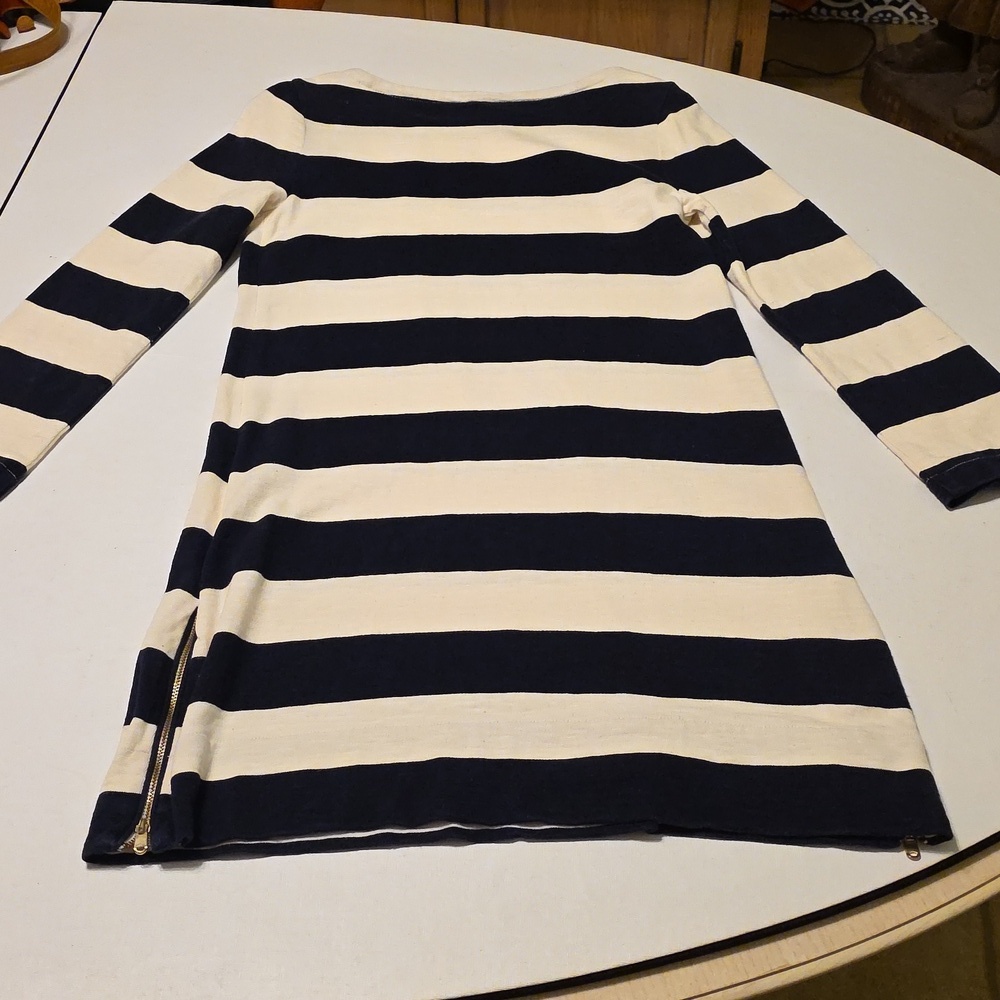 J. Crew Navy and Off-White Rugby Striped Mini Dress, XS - Picture 8 of 11